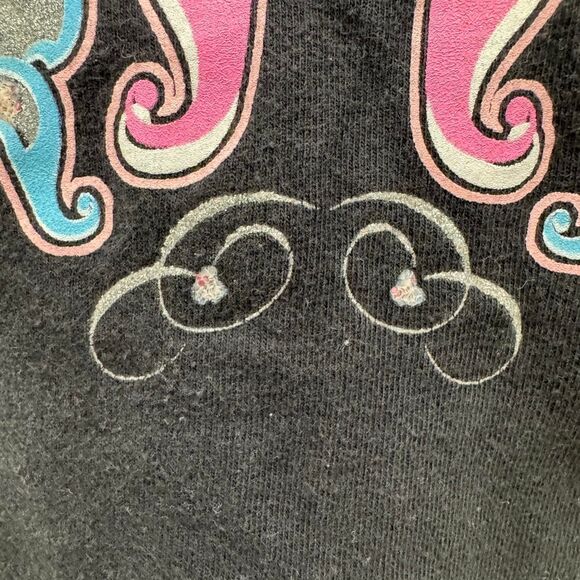 Canyon River Blues Y2K Black Graphic Baby Tee Butterfly Sparkly - Picture 7 of 8